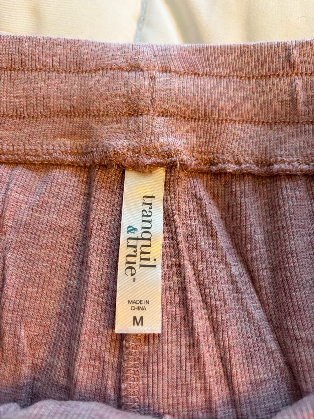 Women's Ribbed Short-Sleeve Pajama Set in Dusty Rose - Picture 3 of 5